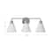 Hello Honey® Robert Stevenson Lighting Brody Chrome Metal & Frosted Glass 3-Light Vanity Light